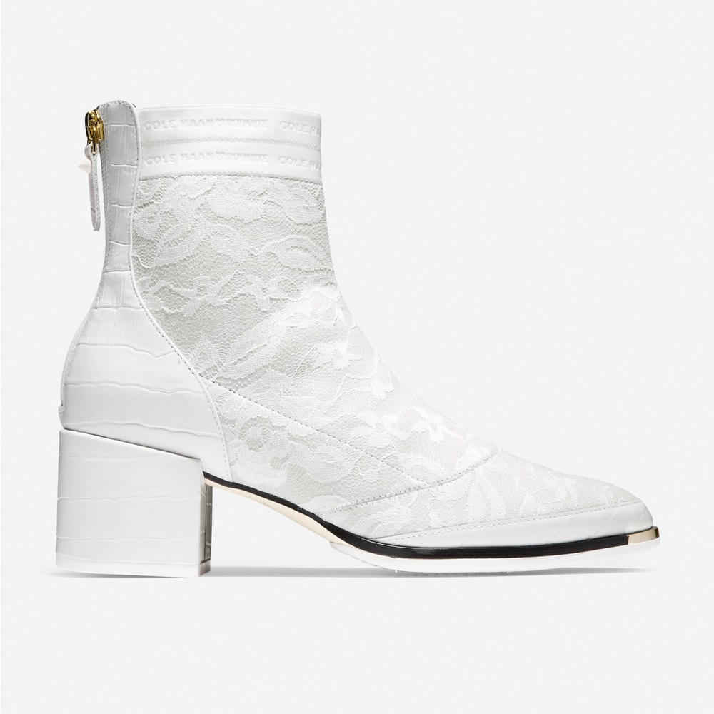 Cole Haan-sz 9- LIKE NEW-White Lace Ankle Booties